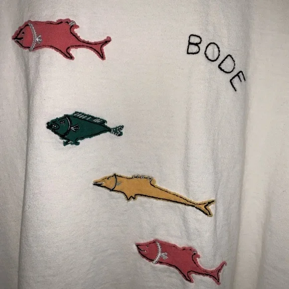 Bode Fish Appliqué Cotton T-Shirt Men’s Size Small AUTHENTIC - Picture 7 of 9